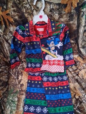 Sonic the Hedgehog Kids Holiday Pajama Set - Navy Multi
